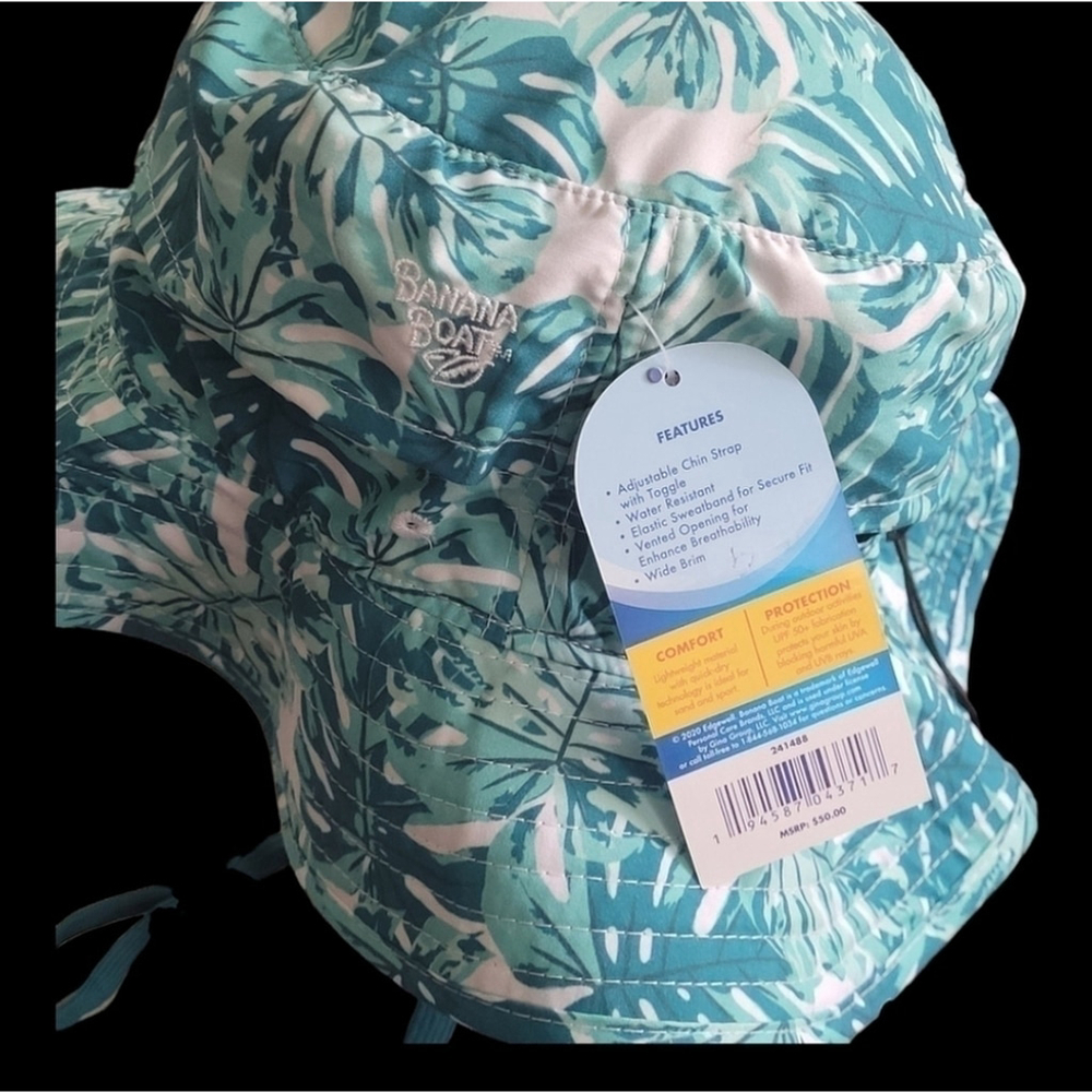 BANANA Boat | Unisex Sun Hat Blue Palms OS - Picture 4 of 16
